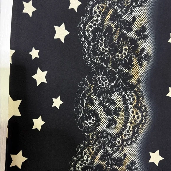 fx missony italy Black and Cream Star Pattern Dress - Picture 9 of 11